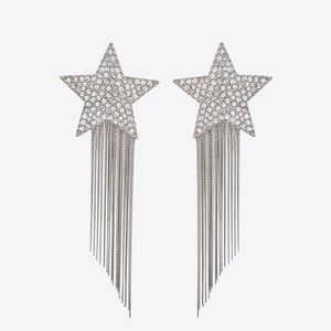 YSL STAR EARRINGS WITH BRASS CHAINS